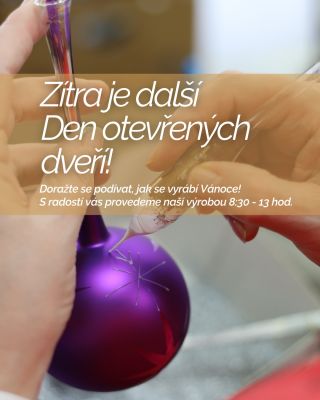 13. 12. • 8:30–13:00 Přijďte k nám nahlédnout tam, kde vzniká vánoční kouzlo – do samotného srdce výroby 🎨✨ Uvidíte, jak...