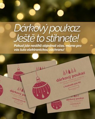 Pokud jste nestihli objednat ozdoby včas, máme pro vás perfektní elektronickou záchranu 💌✨ Dárkový poukaz přijde rovnou do...